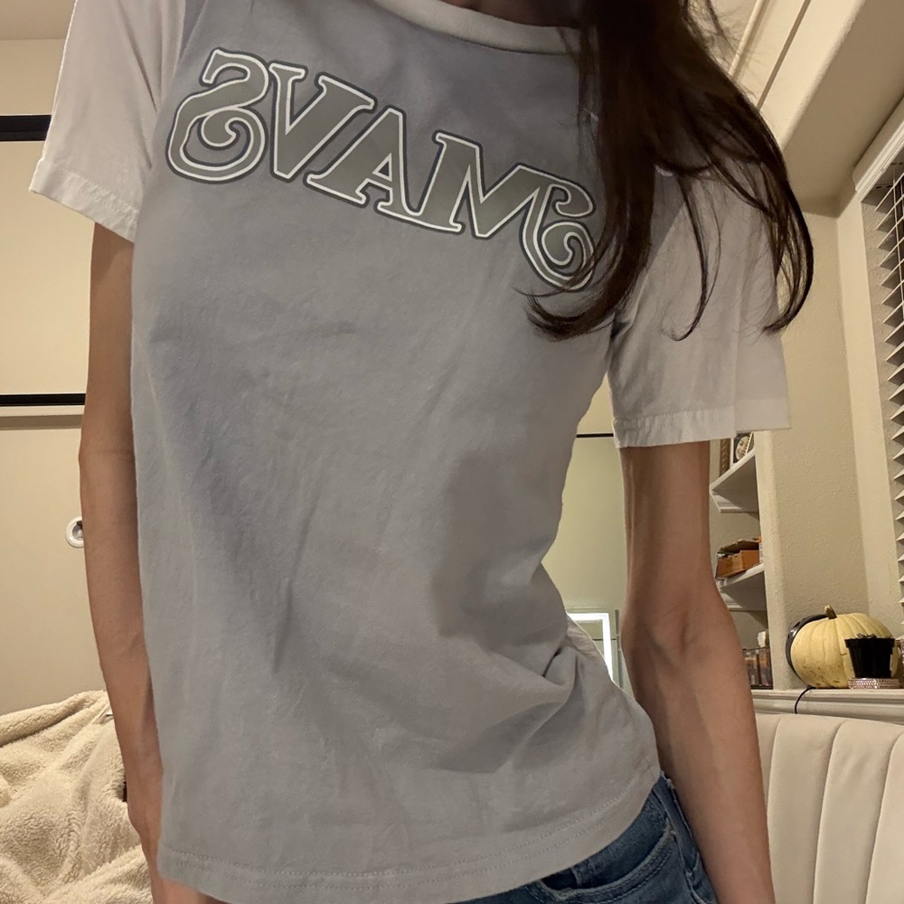 Nike Gray and White Short Sleeve Tee